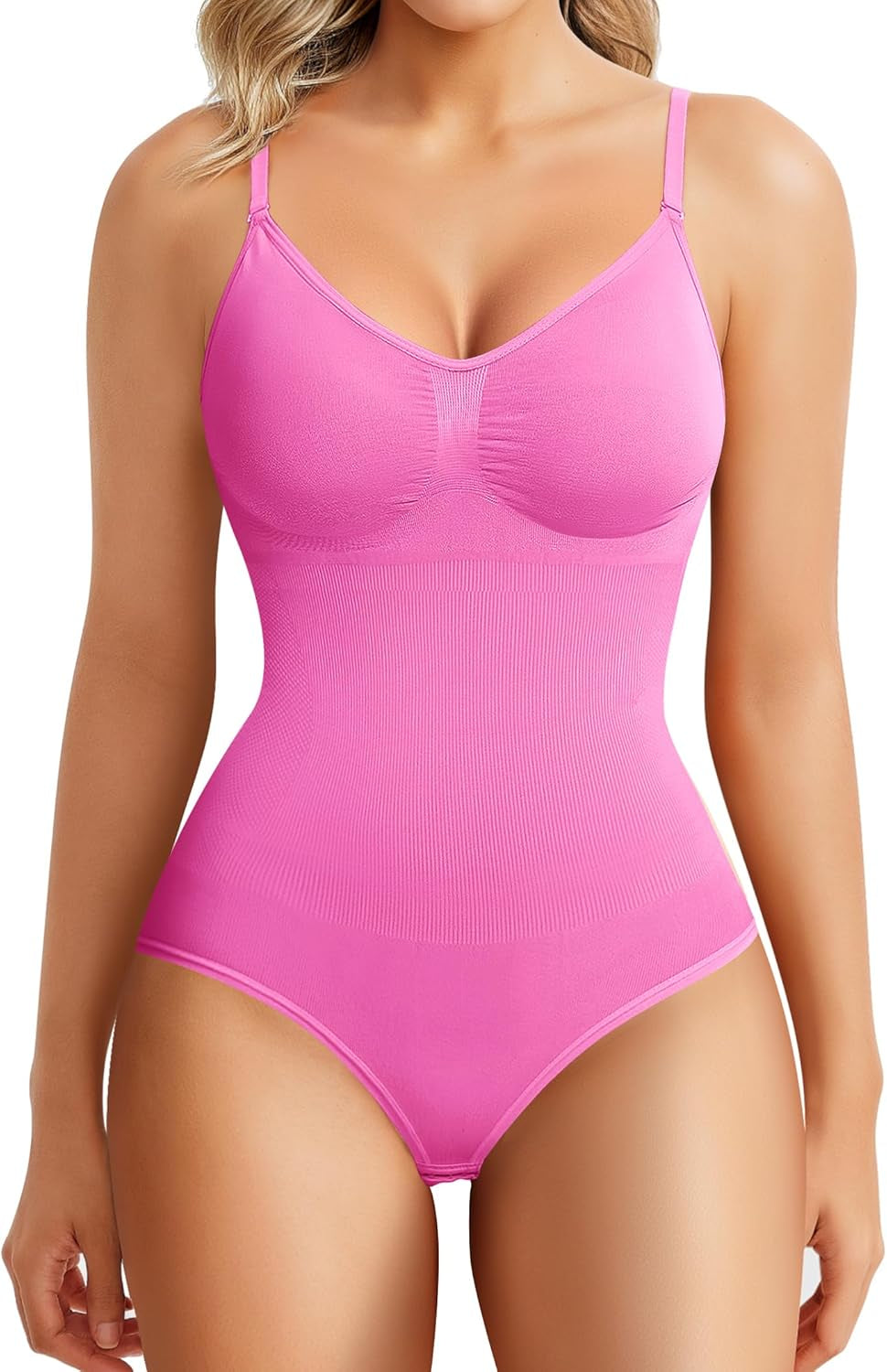 Firm control tummy shaper bodysuit seamless construction