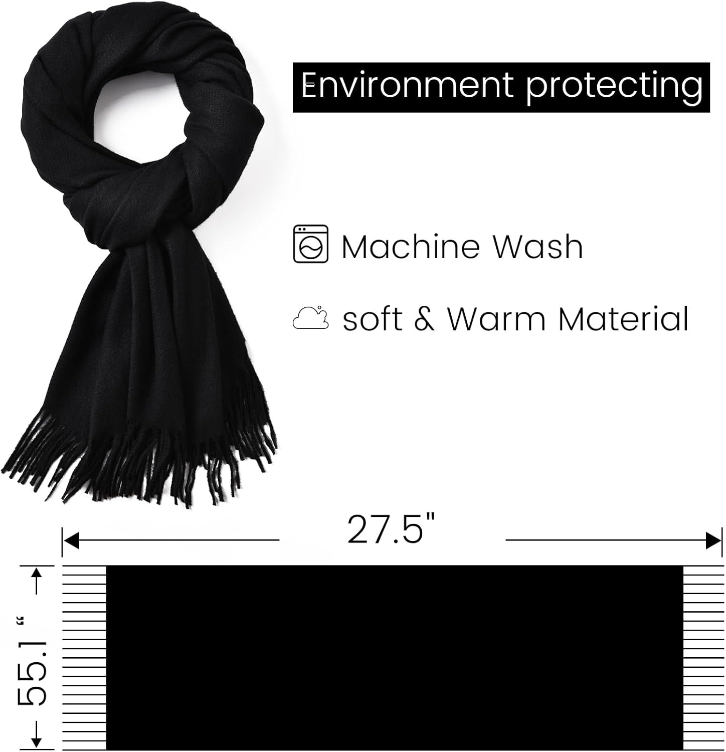 DOFOWORK Scarf for Women - Womens Scarf Shawls and Wraps for Evening Dresses, Fashion Long Scarves, 78.7" X 27.5"