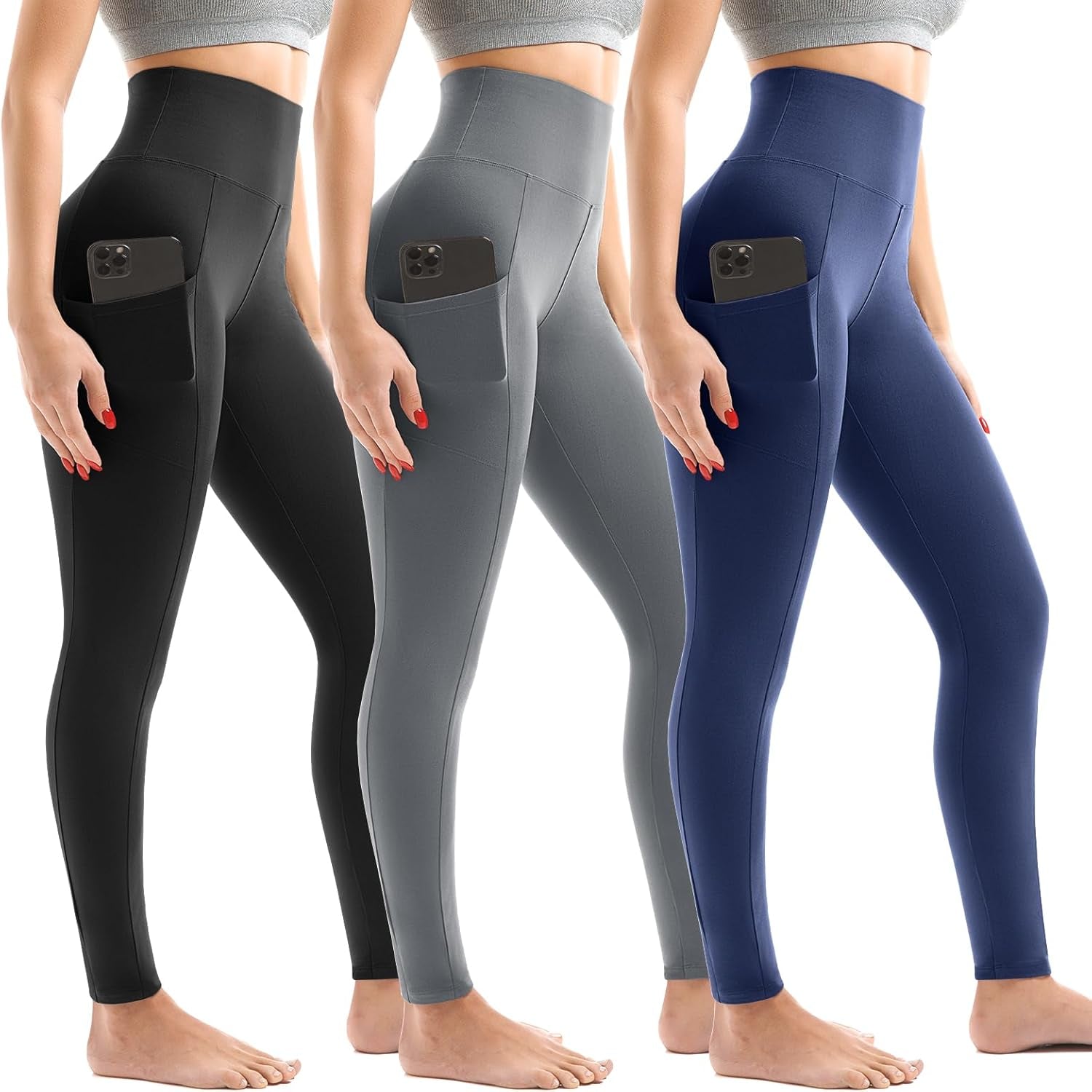 Woman exercising in pocket leggings during outdoor workout