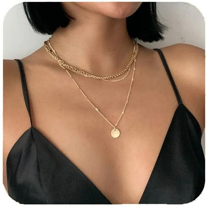 Gold Charm Necklace for Women Star Pearl Charms Pendant Neckalces Dainty 14K Gold Plated Summer Beach Ocean Jewelry Gifts