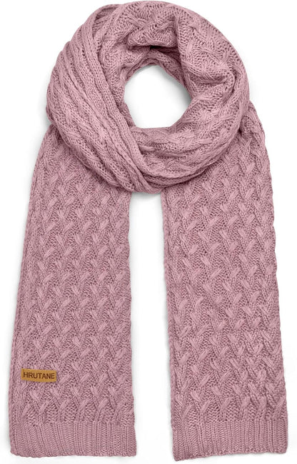 Winter Scarf for Women, Chunky Ribbed Knit Soft Long Wrap Cold Weather Stocking Stuffers Thick Warm Large Scarves