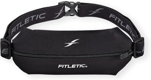 Fitletic black mini sports running belt with expandable lycra pouch