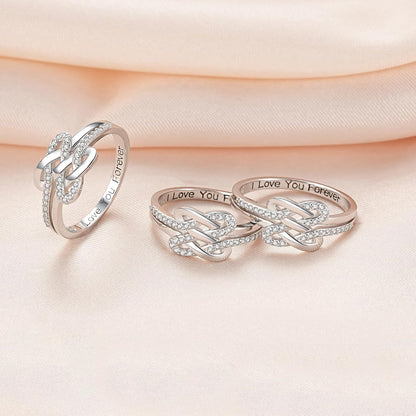 925 sterling silver mother daughter rings matching set
