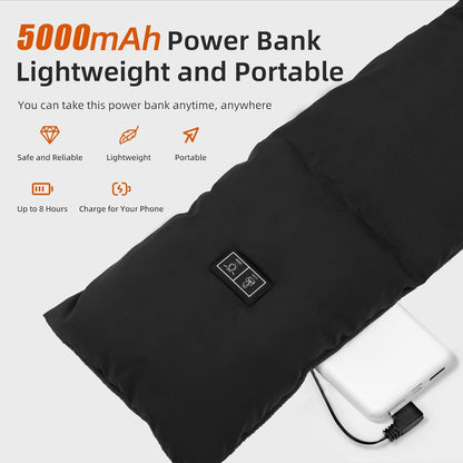 Heated Scarf Electric Heating Warmer with 5000Mah Rechargeable Battery for Women Men, Heating Pad with Hidden Hooded