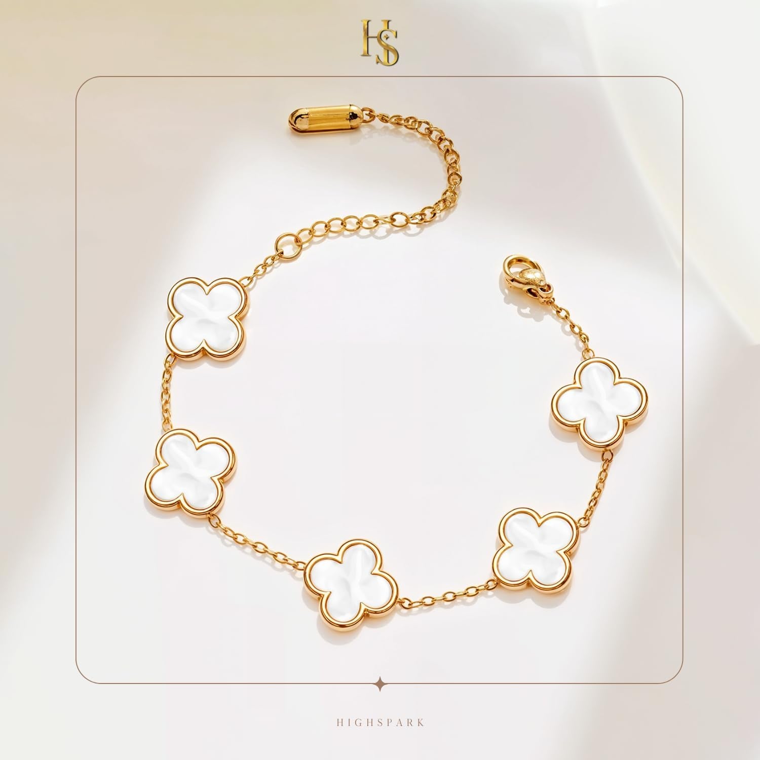 Highspark Clover Bracelets for Women | Designer Four Leaf Bracelets for Women | Lovely Gift