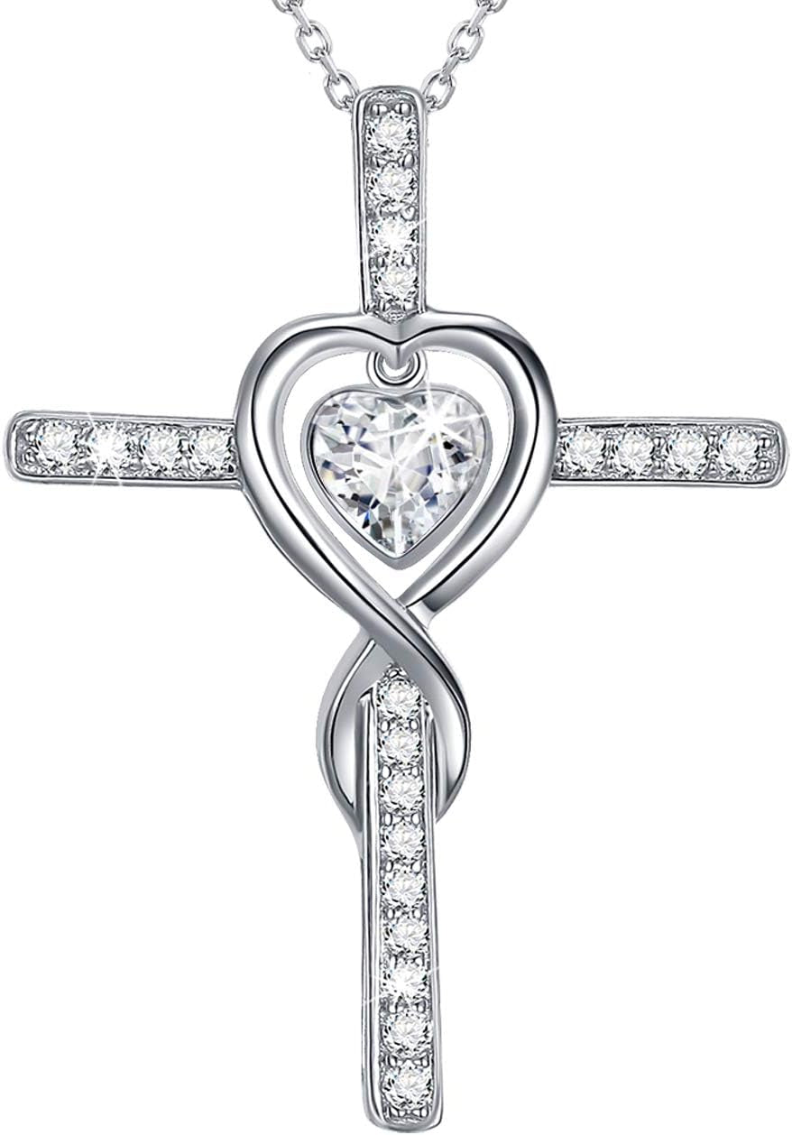 Dorella Love Infinity Christmas Jewelry for Women Birthday Gifts Wife Mom December January Birthstones Blue Topaz Garnet and More Stones Jewelry 925 Sterling Silver