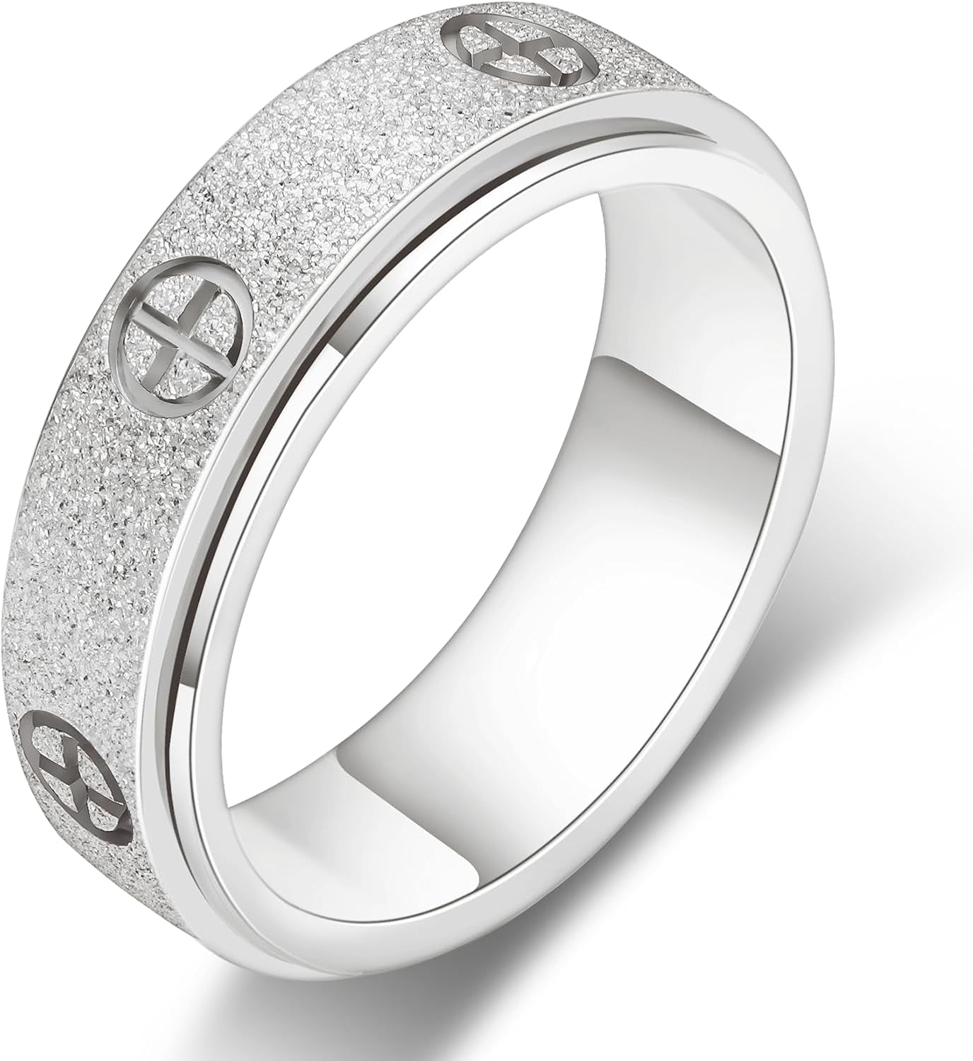 Couple's matching rotating rings in luxurious gold plating