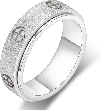 Couple's matching rotating rings in luxurious gold plating