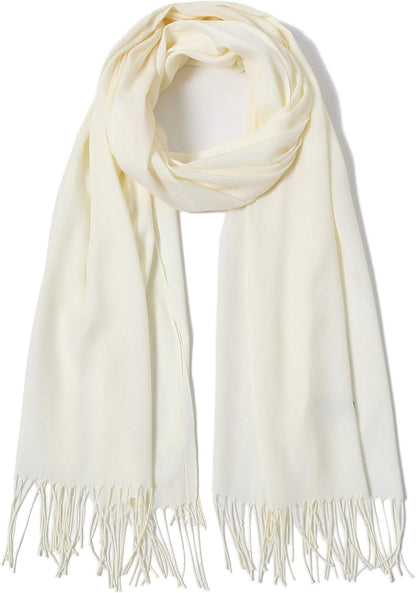 Cindy & Wendy Pashmina Shawls and Wraps Large Scarfs for Women Wedding Party Bridal Long Fashion Solid Shawl Wrap Fringes