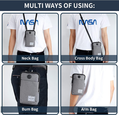 Cell phone purse with removable shoulder strap detail