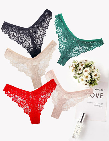 Model wearing Murimia sexy lace thong underwear