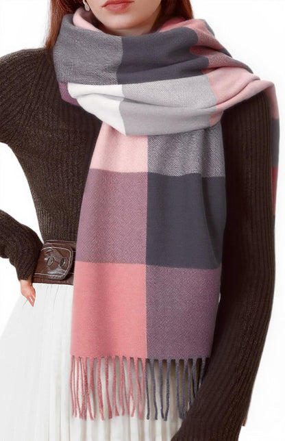 Womens Scarf Winter Blanket Large Scarves Thick Soft Warm Plaid Chunky Scarfs