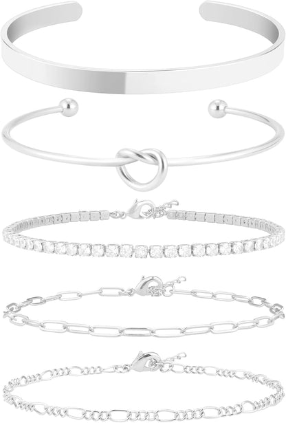 All gold plated bracelets styles displayed together