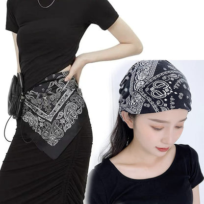 4Pcs Silk Feeling Scarf Square Satin Head Scarf for Women Neck Hair Scarves Wraps Headscarf Hair Bandanas Night Sleeping Wrapping, 26.5×26.5 Inches