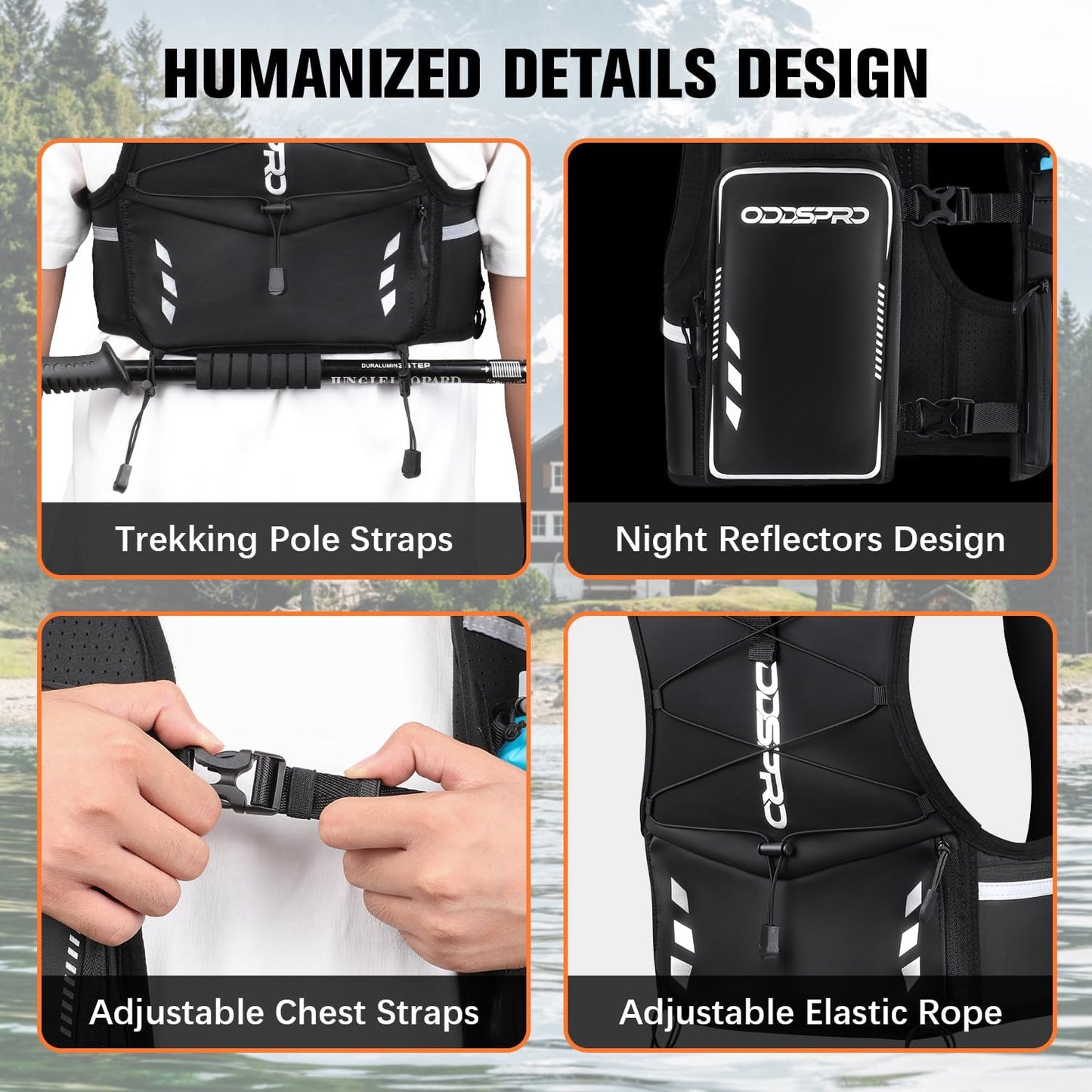 Lightweight neoprene running vest worn by male athlete