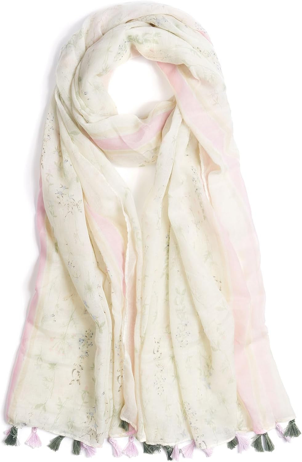 Scarf for Women Lightweight Soft Floral Leopard Printed Scarves Fall Winter Fashion Shawl Wrap with Fringe