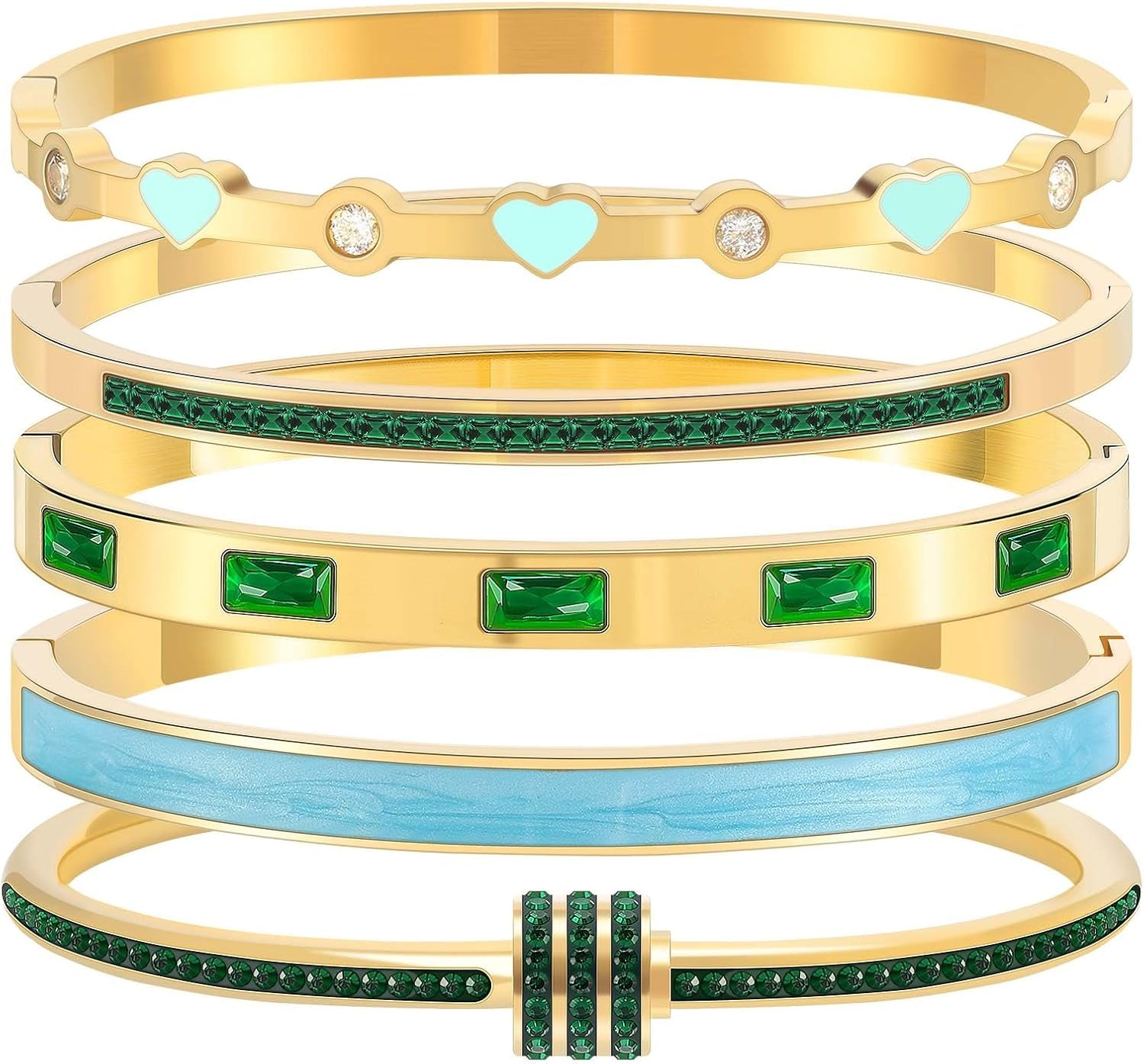 Premium quality pink heart bangle bracelet collection