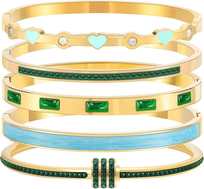 Premium quality pink heart bangle bracelet collection