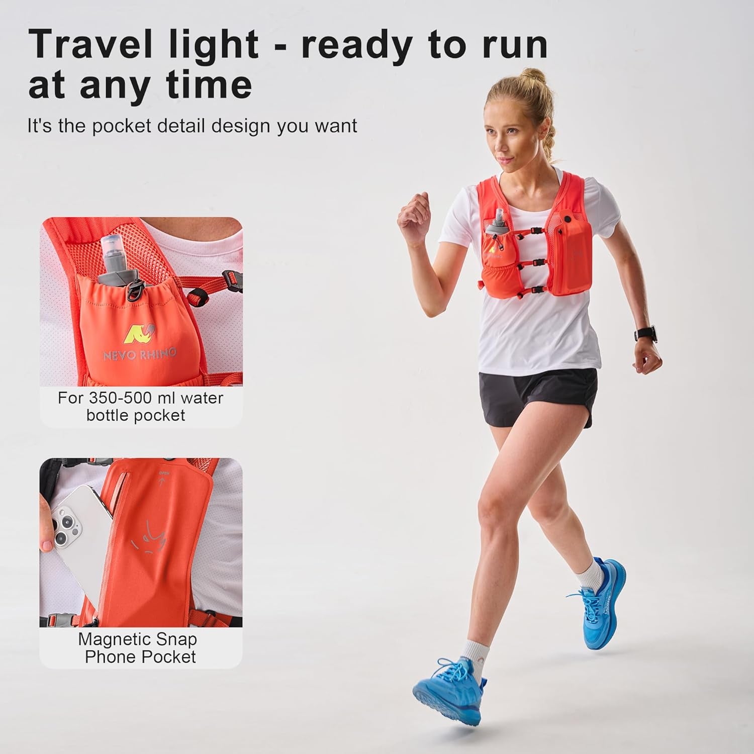 350ml TPU soft flask attached to running vest