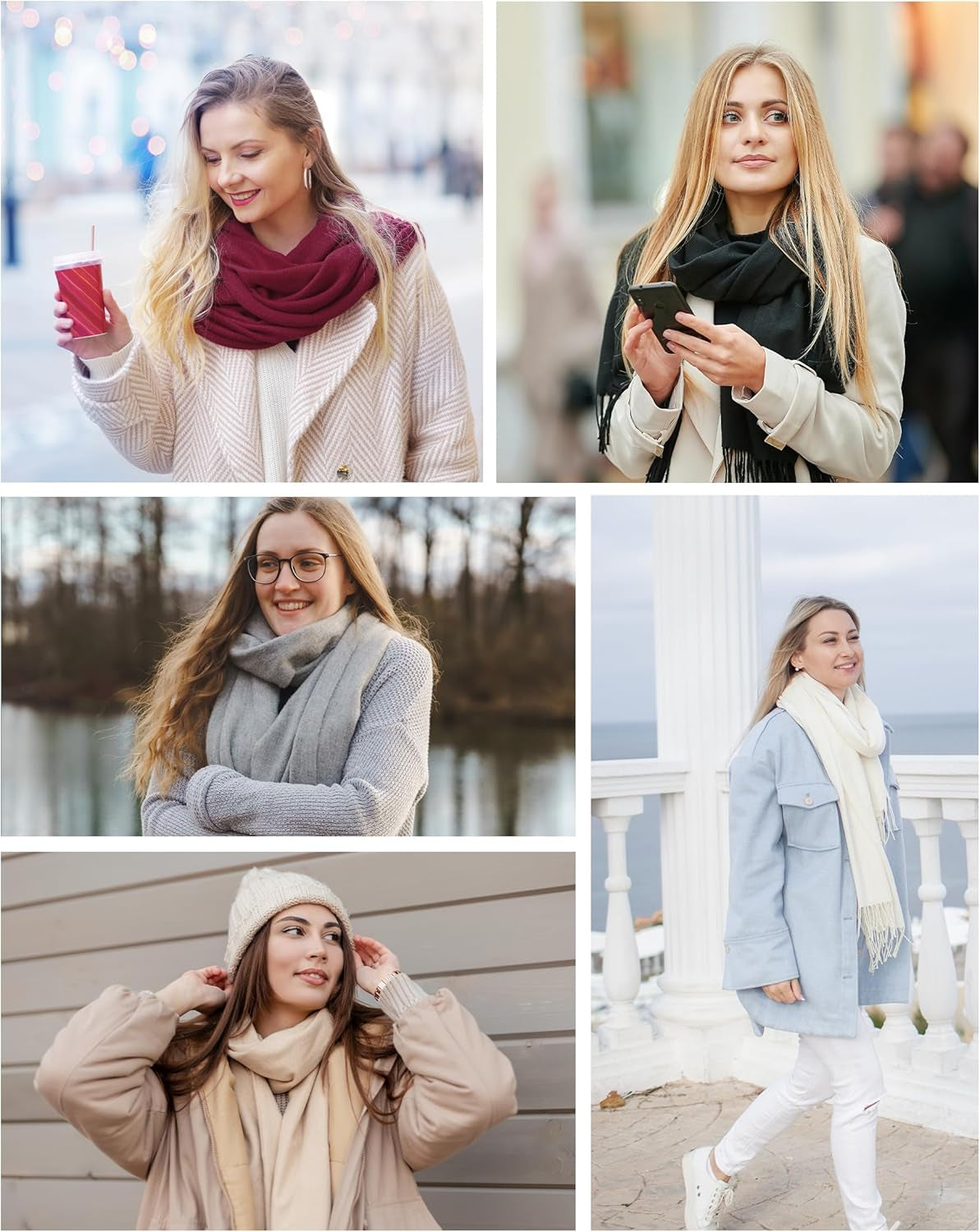 Premillow Scarfs for Women, Winter Scarf, Classic Pashmina Shawls and Wraps, Cashmere Feel Scarfs for Women, Long Scarves