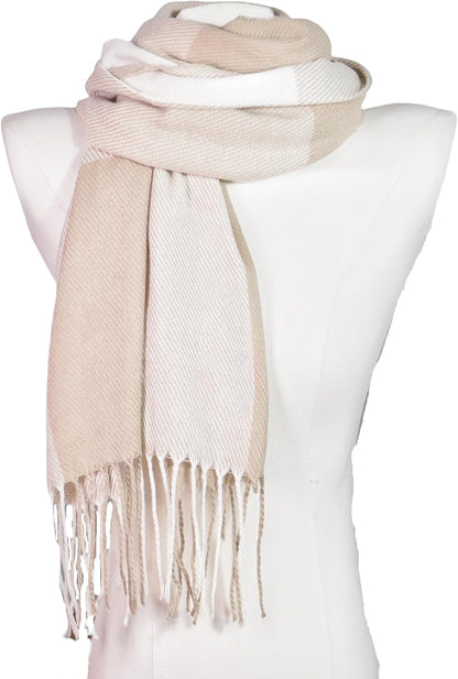 Wander Agio Women'S Fashion Scarves Long Shawl Winter Thick Warm Knit Large Plaid Scarf