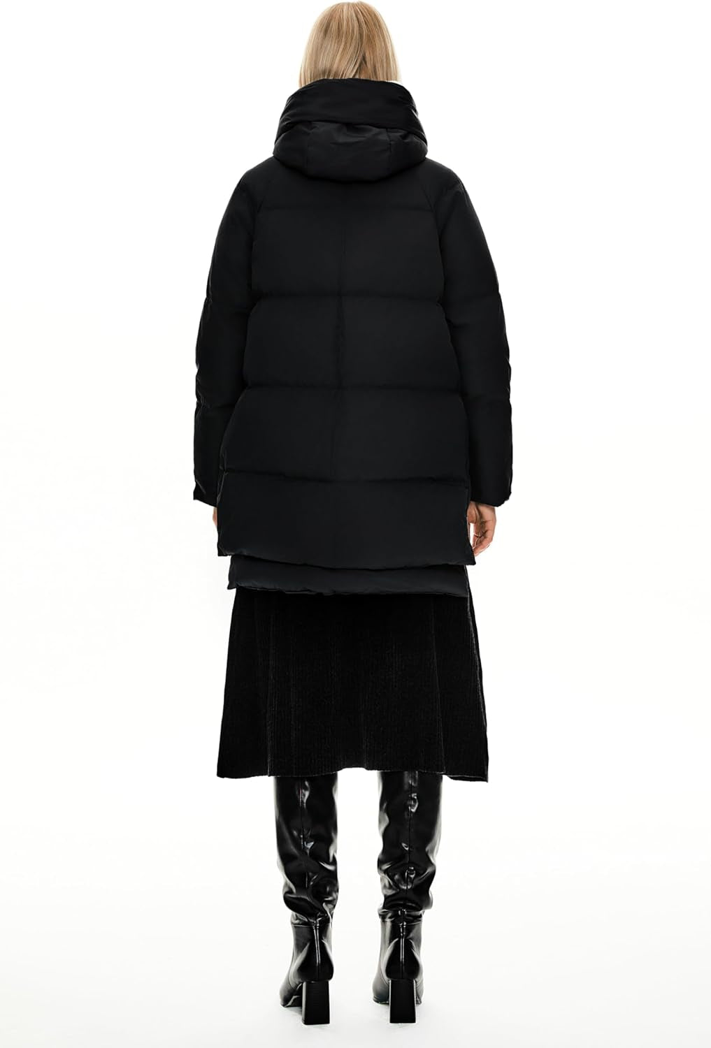 Oversized down parka jacket with adjustable hem and hood