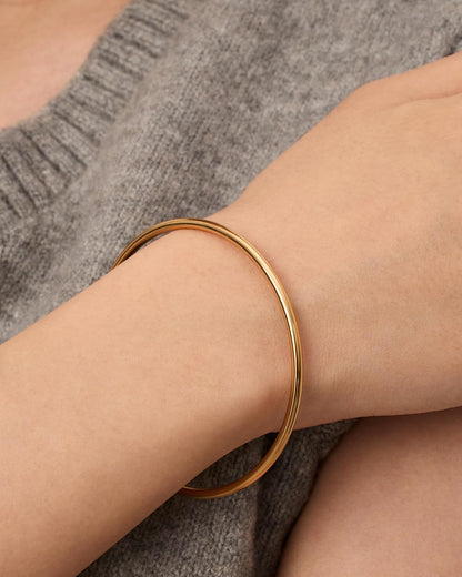 Lightweight stainless steel gold plated bangle for women