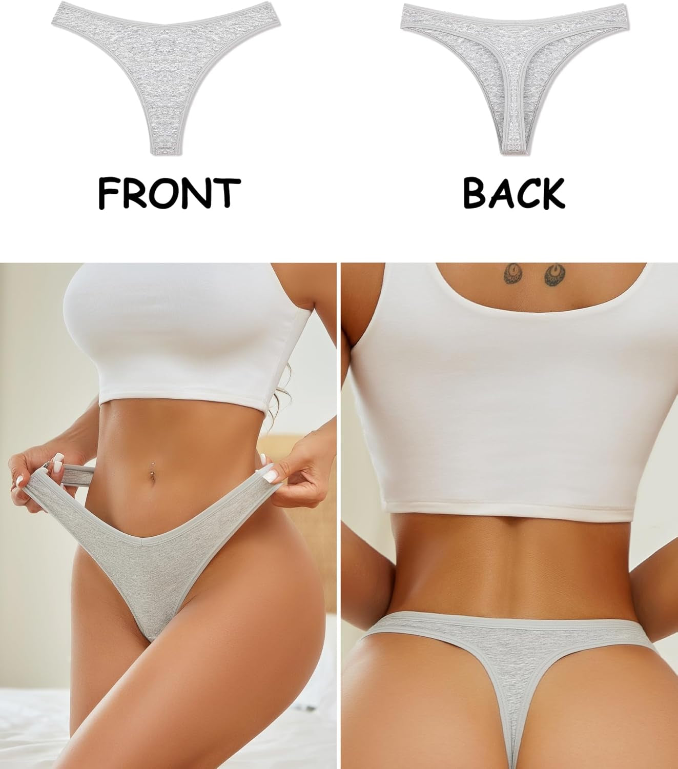 Colorful breathable cotton thong panties collection for everyday comfort