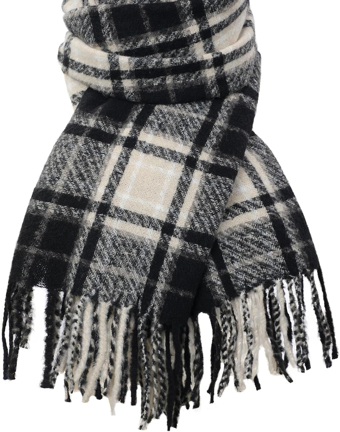 Tavaleu Winter Scarf for Women, Cashmere Feel Scarf Blanket Plaid Scarfs, Shawls Wraps Womens Scarves Fall Warm Tassel Shawls