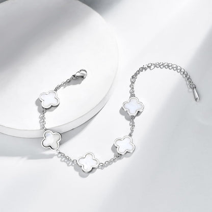 Lucky Clover Sets Clover Necklace and Earrings Set Four Leaf Clover Bracelet 18K Gold Plated Fashion Cute Jewelry for Women