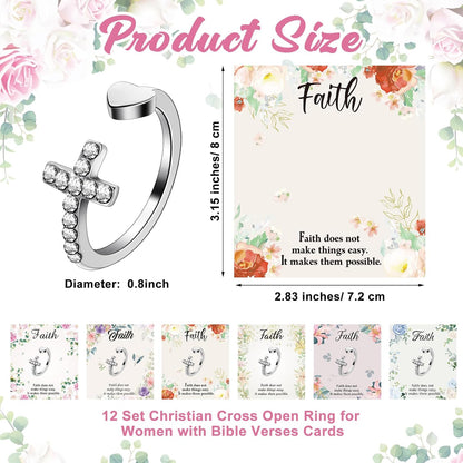 Women's Christian faith cross ring design