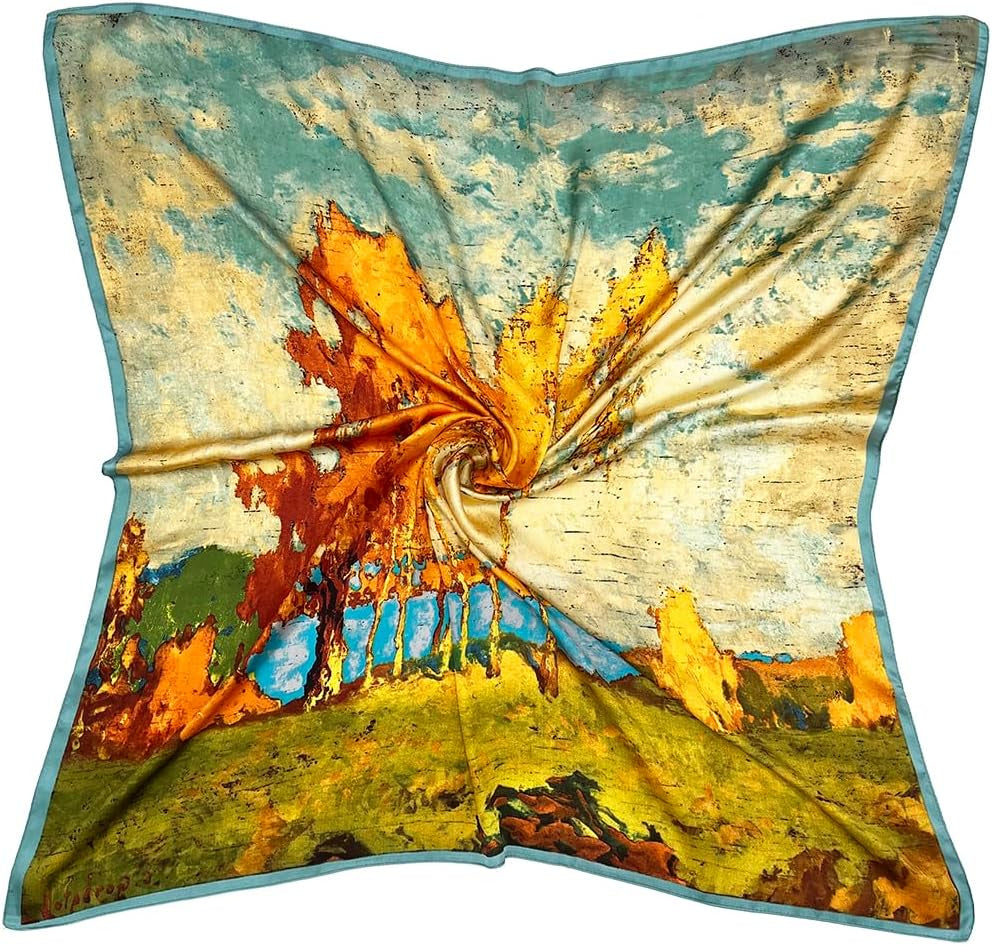 Julunar Silk like Head Scarf for Women - Satin Large Hair Scarves - 35" Square Silk Hair Wrap for Sleeping with Gift Packed