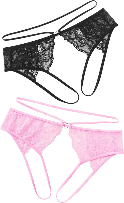 Women's g-string thongs hollow-out lace design