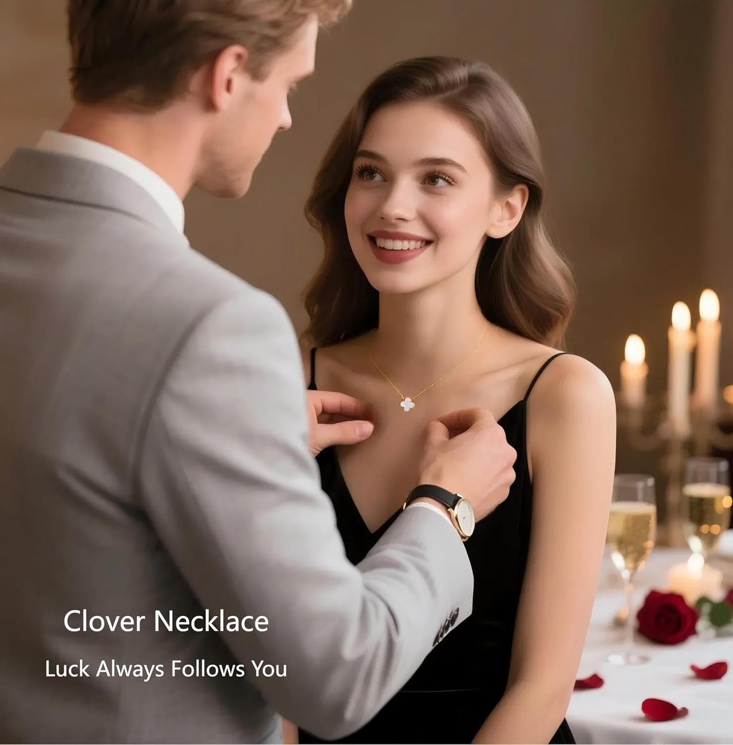 Lucky Clover Necklace with Mother of Pearl, 14K Gold Plated S925 Sterling Silver Pendant, Four Leaf Charm Jewelry for Women, Gift of Luck for Her, Birthday, Valentine'S Day