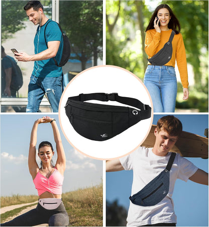 Spacious 14 inch fanny pack dimensions shown