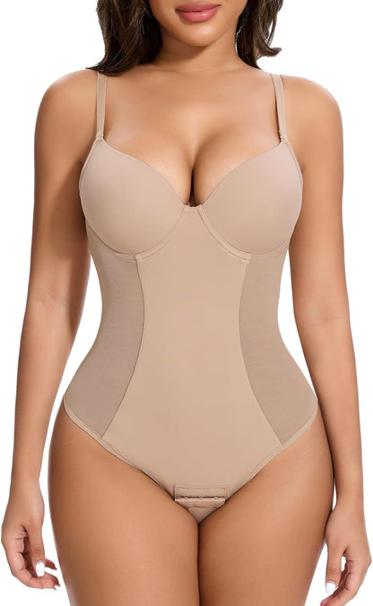 SHAPERIN backless shapewear bodysuit with built-in bra support