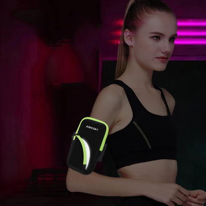 Running armband pack with AirPod and earphone storage space