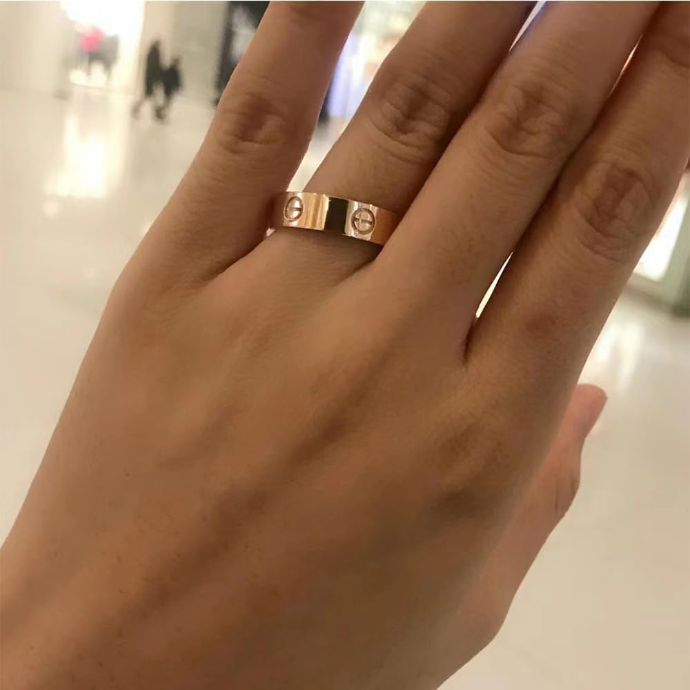 18K gold plated love ring for women and men