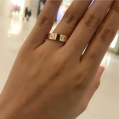 18K gold plated love ring for women and men