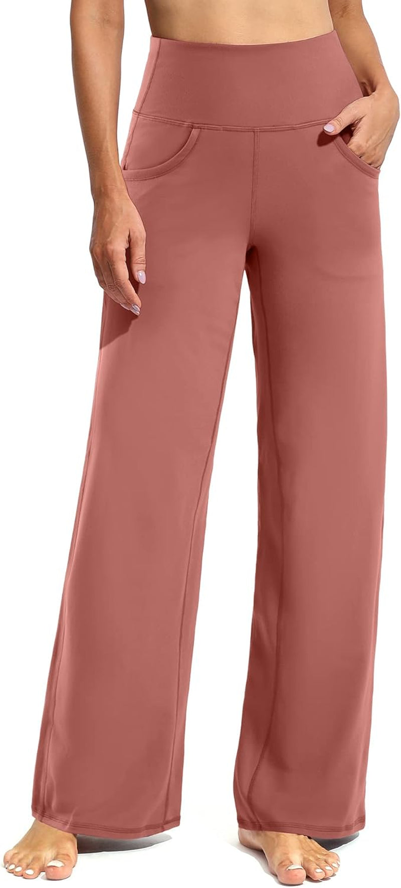 Promover Wide Leg Pants Woman Yoga Pants with Pockets Stretch Loose Casual Lounge Sweatpants Petite/Regular/Tall