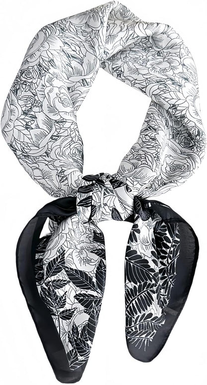 MINIDORA Satin Scarves for Women 27.5 × 27.5 Inches Medium Square Elegant Silk Feeling Head Scarf