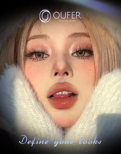 OUFER 3PCS Plastic Helix Piercing Jewelry, Clear Lip Piercing Retainers for Surgery, Cute Flower Lip Rings, 16G Flat Back Cartilage Tragus Lobe Earrings for Women and Men-8Mm