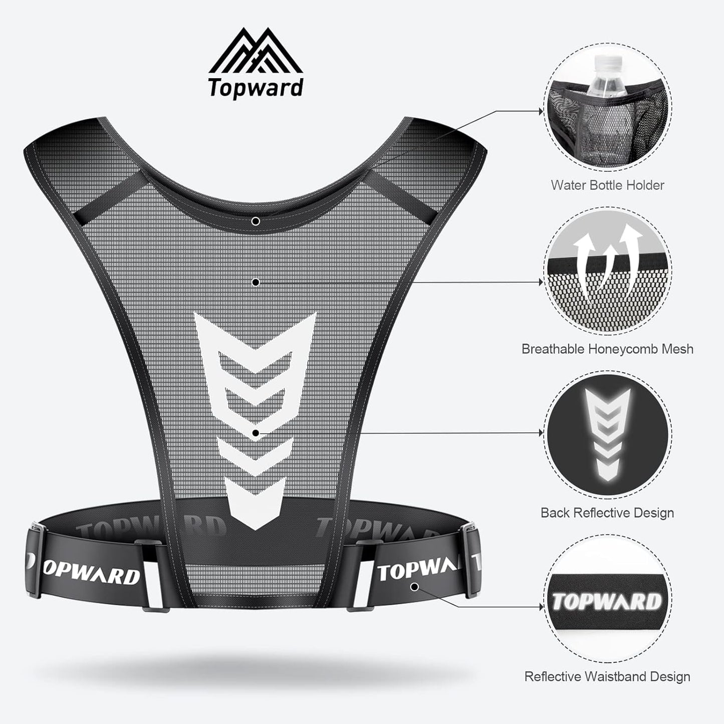 Man in athletic gear wearing running phone holder vest at gym