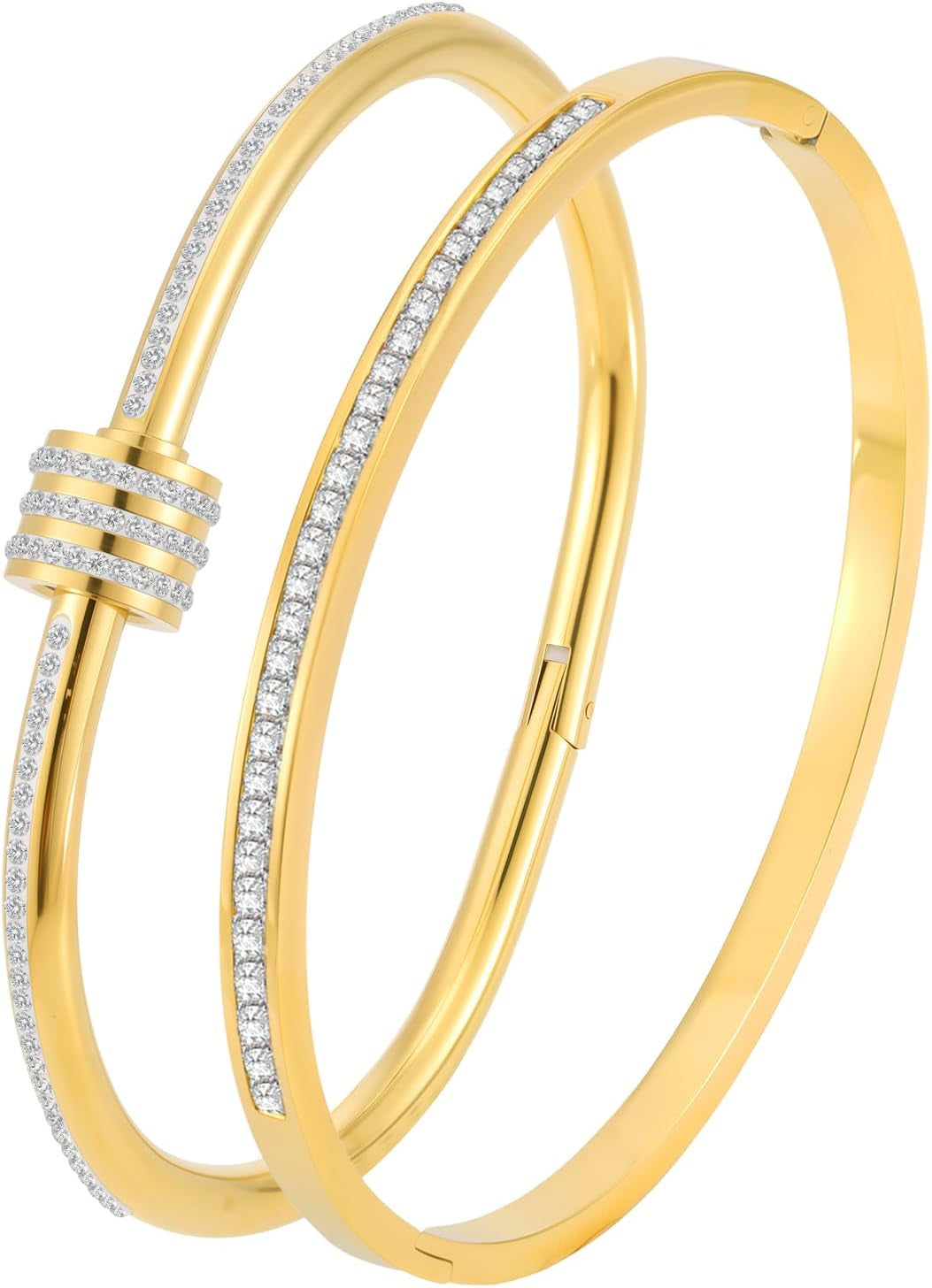 Silver Bangles for Women - Stainless Steel Love & Friendship Bracelet Set with Gift Box | Daily Wear & Party Jewelry