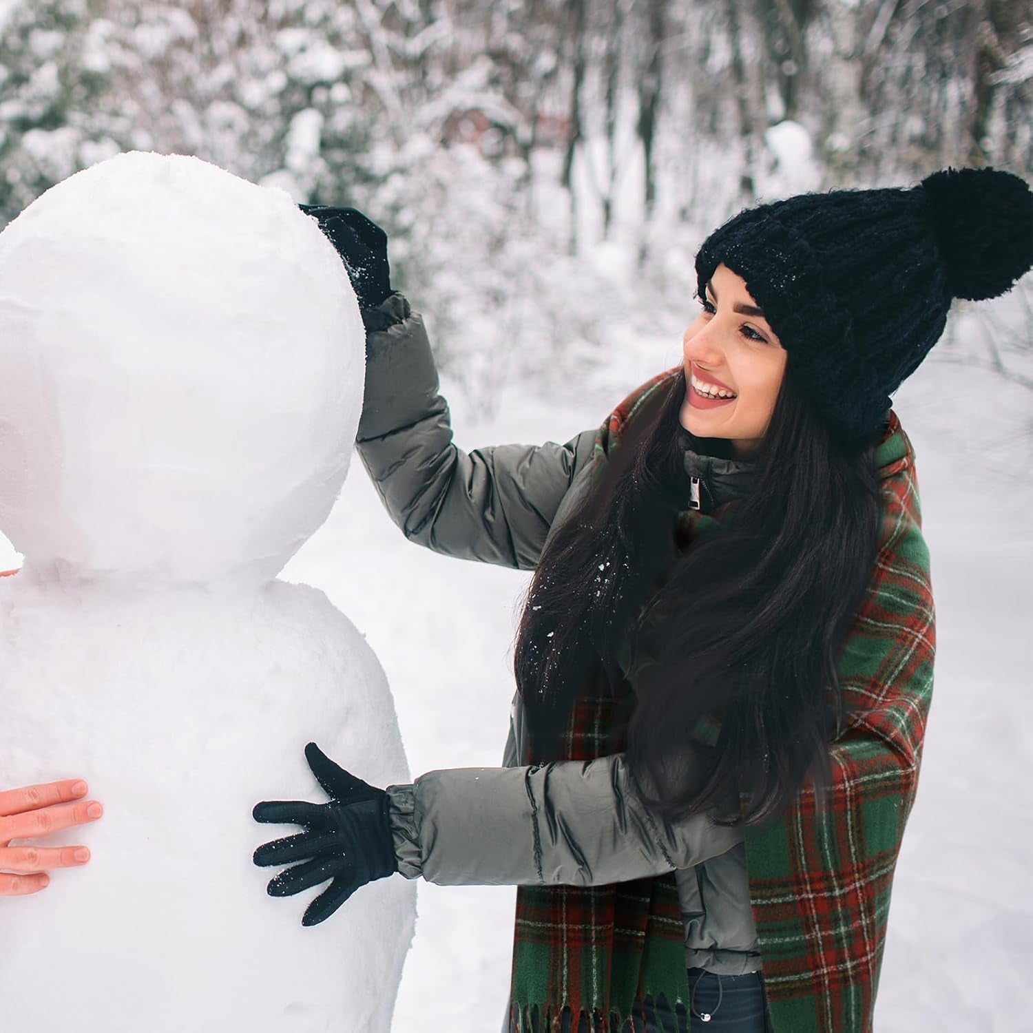 Coume Christmas Plaid Scarf for Women Men Soft Green Buffalo Plaid Winter Scarf Cashmere Feel Fashion Tartan Gifts