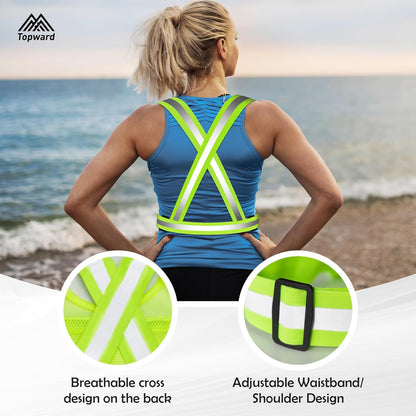 Reflective vest phone holder showing secure device compartment design