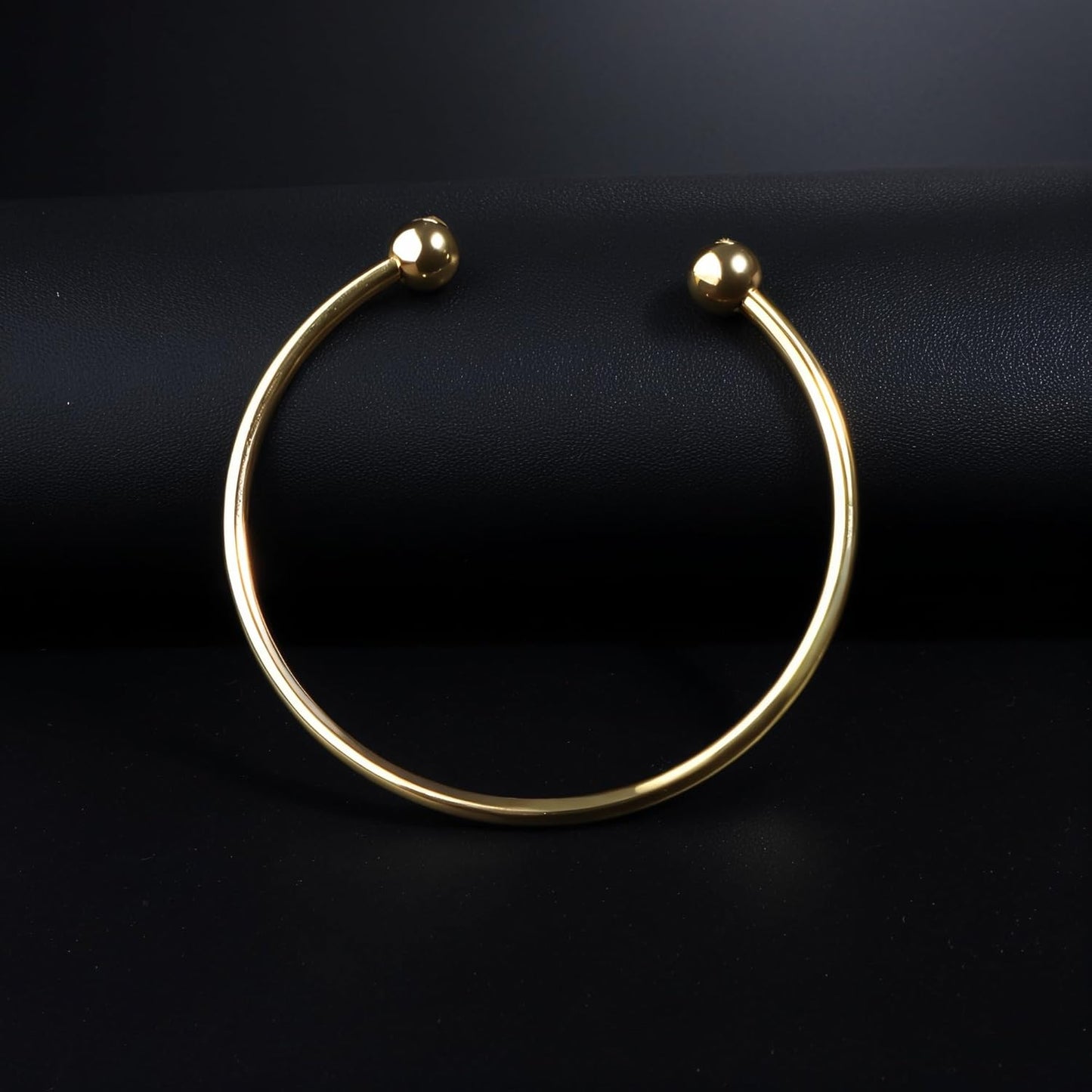 Stainless Steel Adjustable Bangle Bracelets for Women Gold/Silver/Rhodium Plated Simple Bangles Bracelets 3Mm Stacking Open Cuff Bangles Set 2 Pcs/Lot Gifts Jewelry