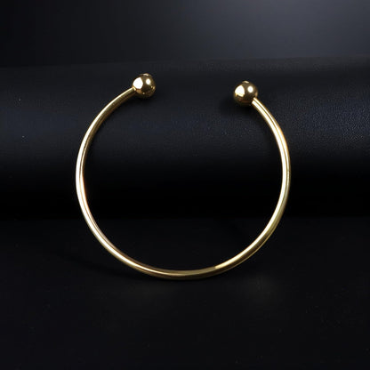 Stainless Steel Adjustable Bangle Bracelets for Women Gold/Silver/Rhodium Plated Simple Bangles Bracelets 3Mm Stacking Open Cuff Bangles Set 2 Pcs/Lot Gifts Jewelry