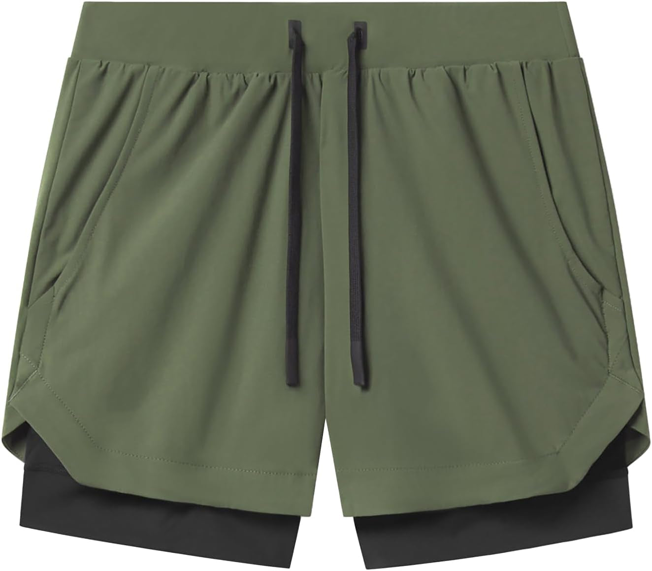 DIOTSR Mens 2 in 1 Running Workout Shorts for Men Lightweight Training Shorts Quick Dry Gym Shorts with Phone Pocket