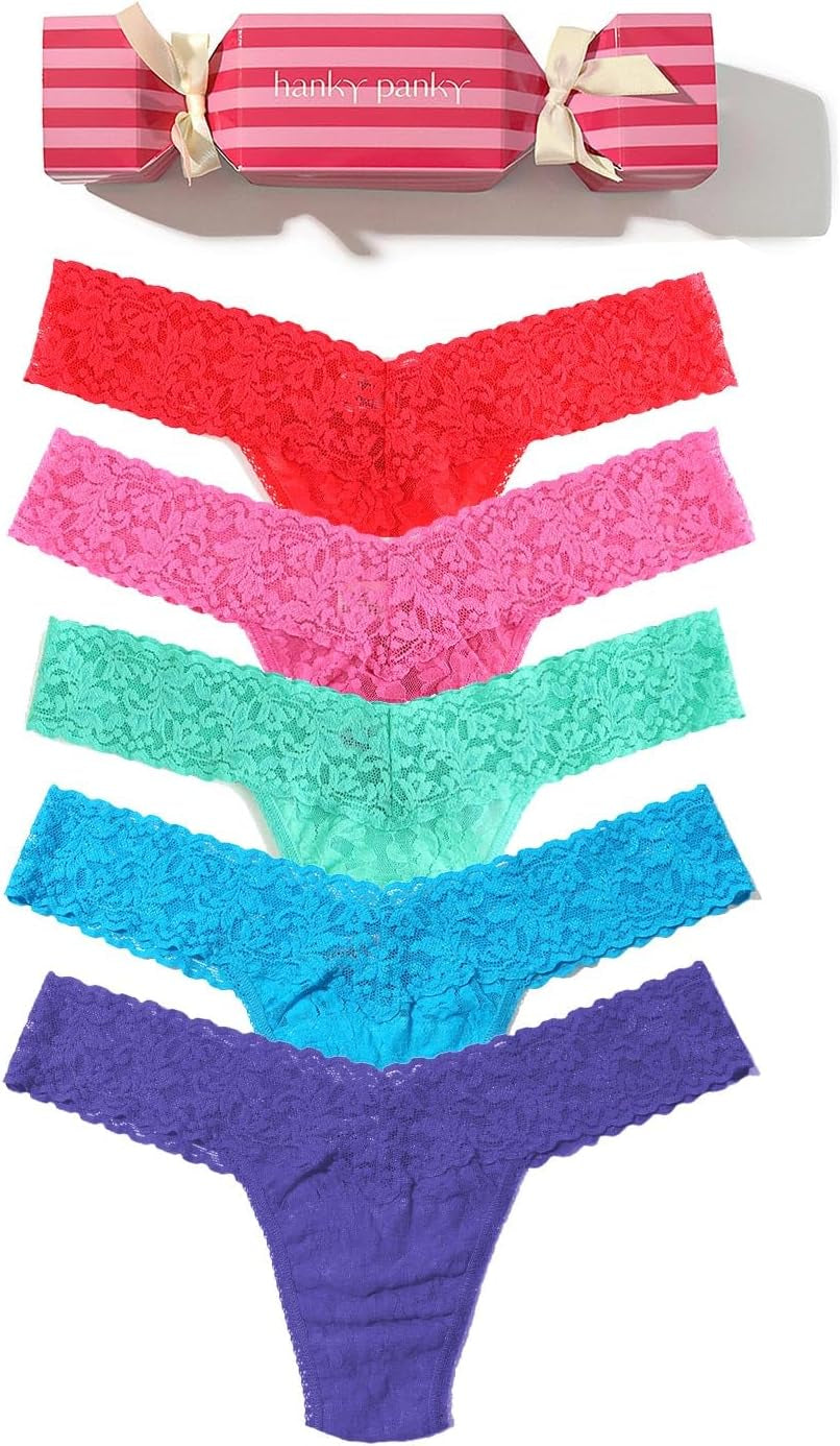 Hanky Panky signature lace thong in festive winter holiday color and design